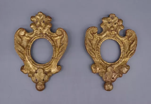 Ein Paar Barockrahmen 18. Jh. - Miniaturrahmen Holz geschnitzt vergoldet