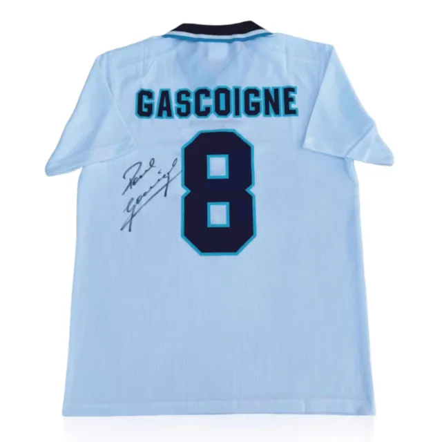Paul Gascoigne - Signed England Home shirt - Gazza Euro 96