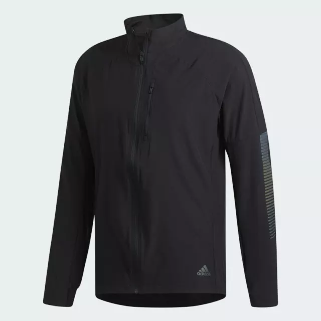 adidas Performance Mens Rise Up N Run Running Water Repellent Jacket Top - Black