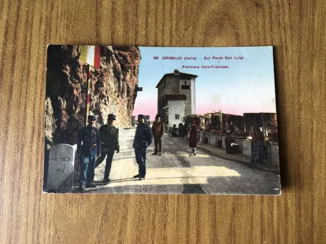 Cartolina Grimaldi Sul Ponte San Luigi Frontiera Italo Francese Viaggiata 66