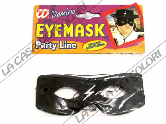 Maschera Di Zorro Con Saetta - Bambino - Colore Nero