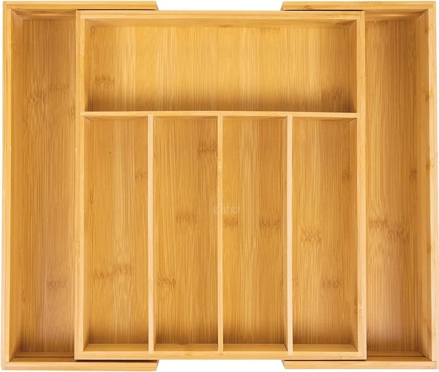 Organizador de cajón de cubiertos grande para el hogar Klass 5 a 7 compartimentos 43 cmx35 cm