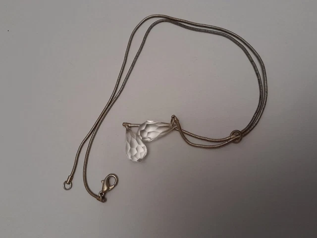 Ancien Collier chaine perles couleur or élégant bijou vintage