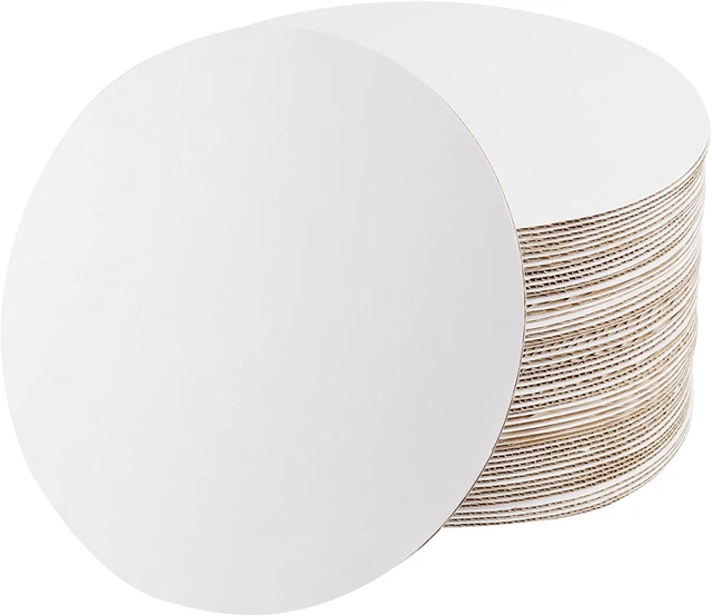 50 Packs 1/8X12 Inches Thick White Cake Circles, 3Mm X 30Cm Study Corrugated Cak