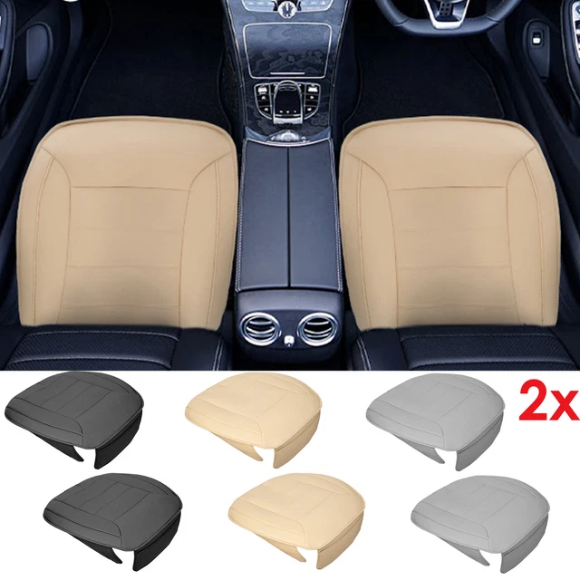 Universal Front Seat Covers – Full Surround Leather Pad Protector, Black, Waterproof