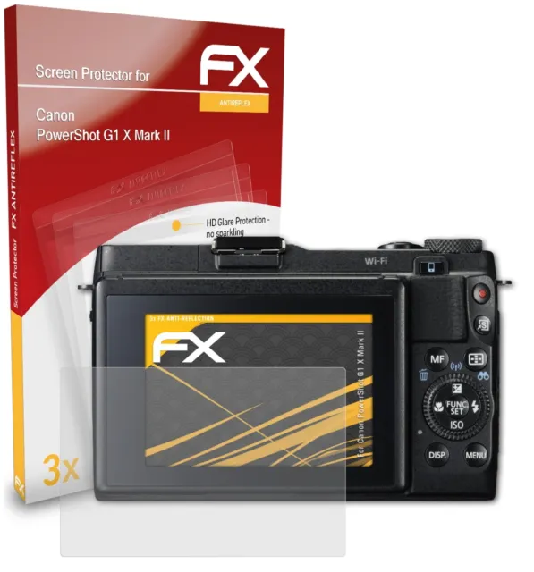 atFoliX 3x Schutzfolie für Canon PowerShot G1 X Mark II matt&stoßfest