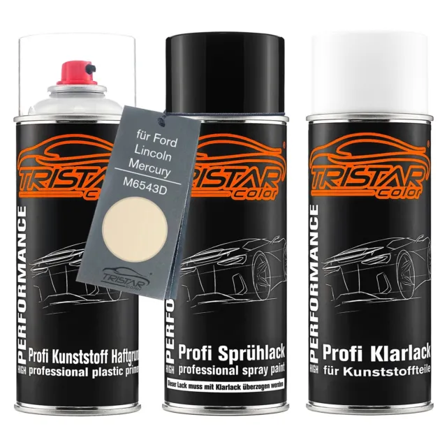 Autolack Spraydosen Set für Kunststoff für Ford Lincoln Mercury M6543D Alabaster