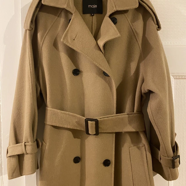 MAJE GEOLA LONG Double Faced Wool Coat Size 36 S 523.93 PicClick UK