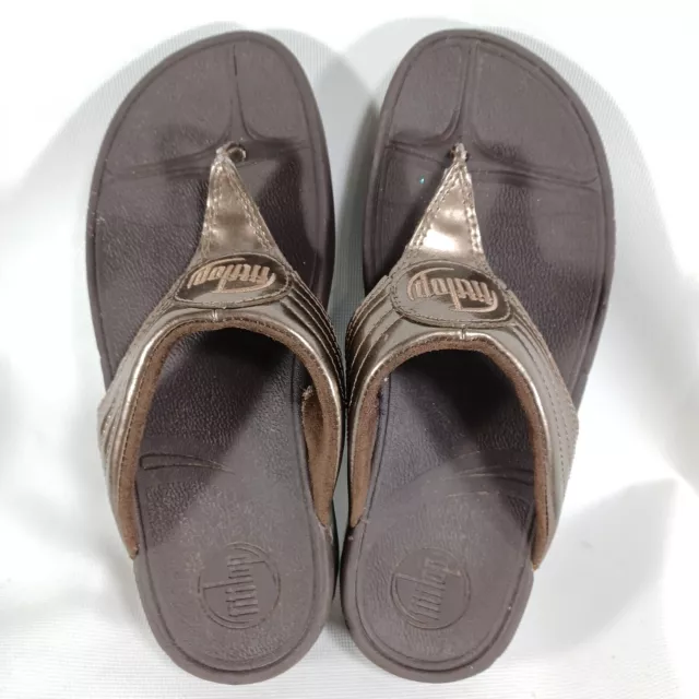 FitFlop Oasis Thong Slide Sandals  Chocolate Brown Shoe(Womens Size 7)