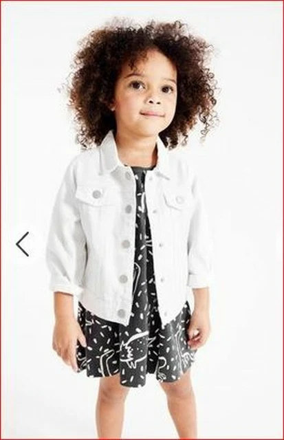 Next Bambina  Giacca Di Jeans Bianco 2-3 Anni Nuova