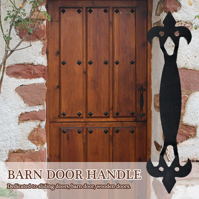 Barn Door Handle With Screw Grab Pull Farmhouse Smooth Black Home Sliding Gate. 2