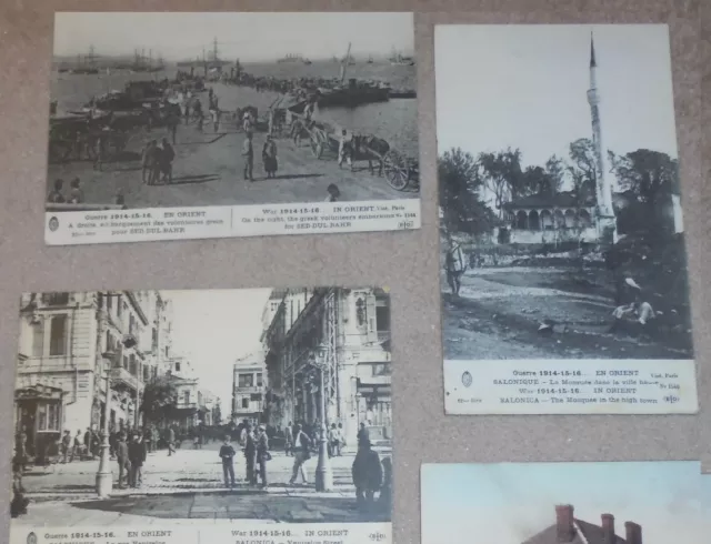 3 OLD POSTCARDS  MILITARY  WW1 SALONICA f.p.o.& censor