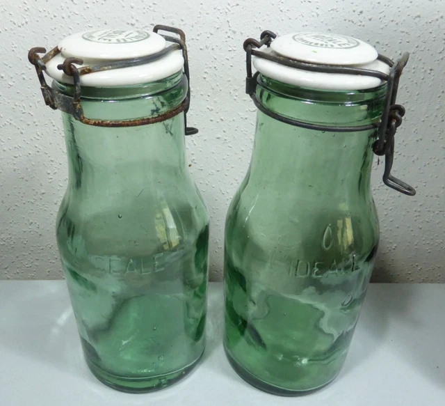 Bouteille l'ideale à conserves, verre bullé