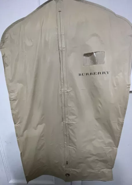 BURBERRY Authentic Garment Suit Trench Coat Zip Travel Bag Khaki Name Tag Window