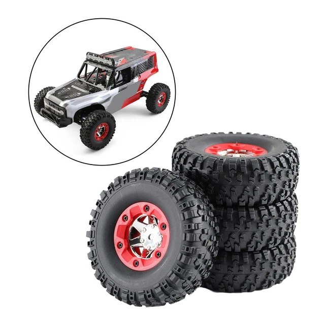 Syrisora Lot 4 Pneus RC Caoutchouc Gauche Droite - Pour WLTOYS 144001 144002 SCY MJX