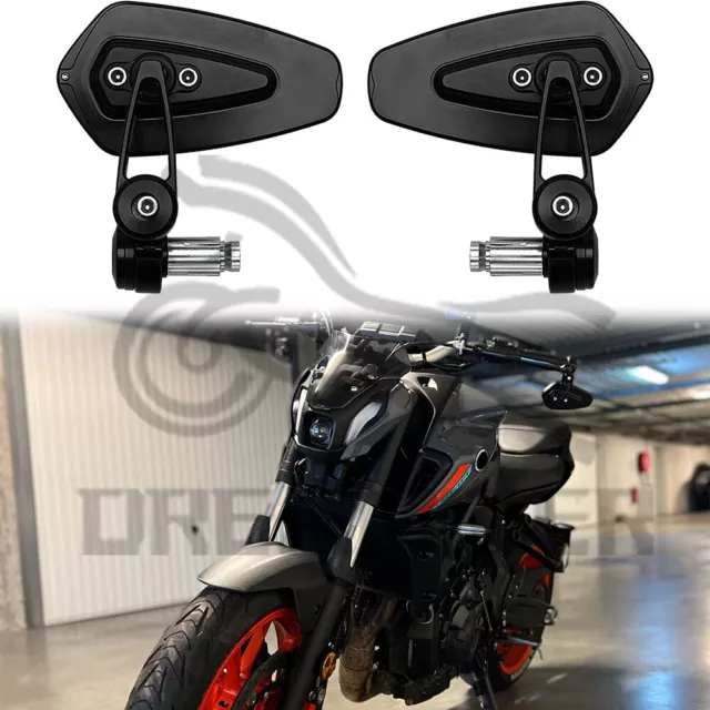 For Yamaha MT-07 Pair 7/8" Motorcycle Motorbike Bar End Side Rearview Mirrors