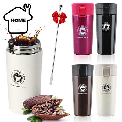 Insulated Travel Coffee Mug Thermos Cup Thermal Stainless Steel Flask Vacuum 380