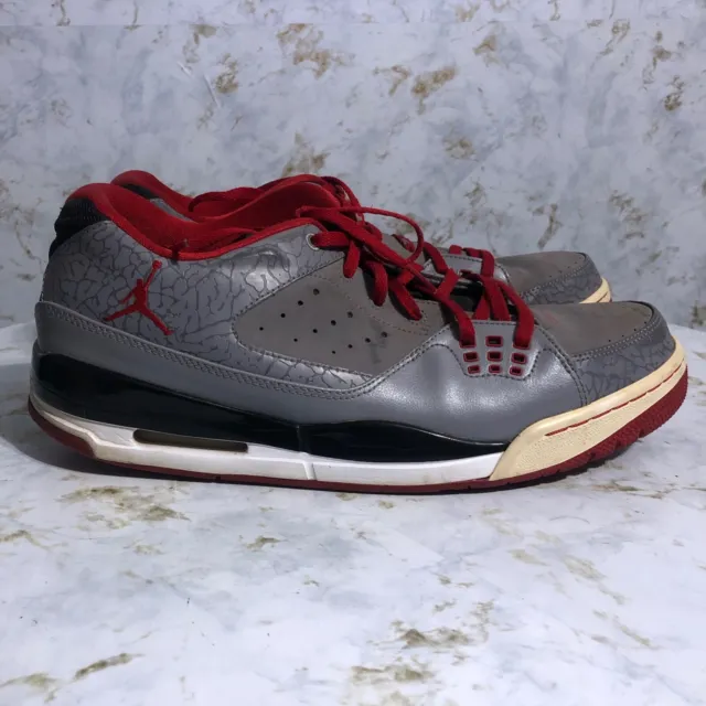 Air Jordan Flight Men's Size 12 Shoes Gray Red Black Low Top Trainer Sneakers