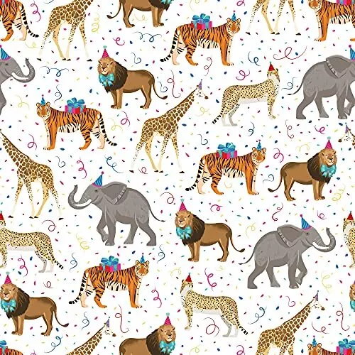 JILLSON & ROBERTS Gift Wrapping Paper Go Wild 8 Rolls 5ft x 30in