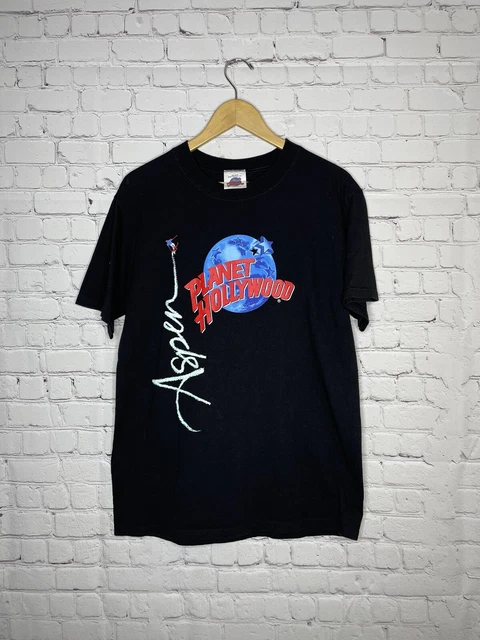Vintage Planet Hollywood Aspen Colorado T Shirt Single Stitch 90s Tee Medium Ski