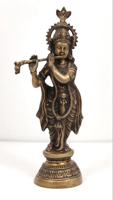 VINTAGE LORD KRISHNA Bronze Statue /b $285.00 - PicClick