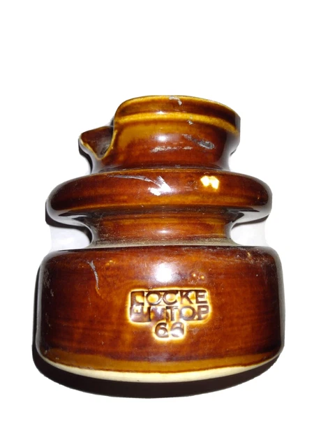 Vintage brown porcelain Locke Hi Top 66 insulator