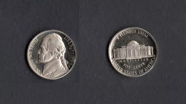United States 5 Cents (Nickelino) Type Jefferson Bas Miroir 1980