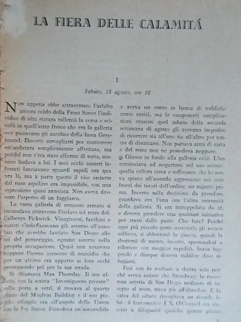 La fiera delle calamita' calamità	Miller Wade	Mondadori	1955	giallo 309	Thursday 3