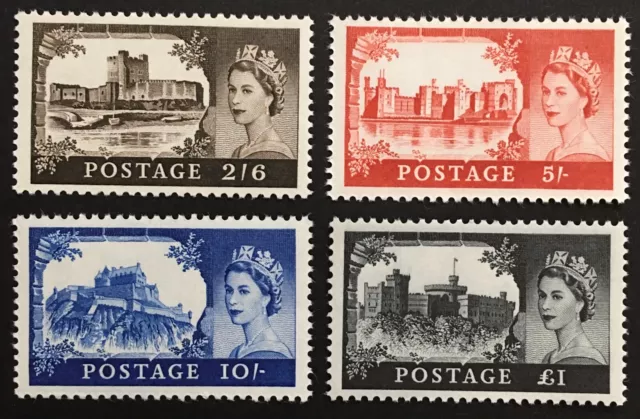 GB QEII 1967 Wilding Castles Set of 4 BW Printing SG759 - SG762 MNH