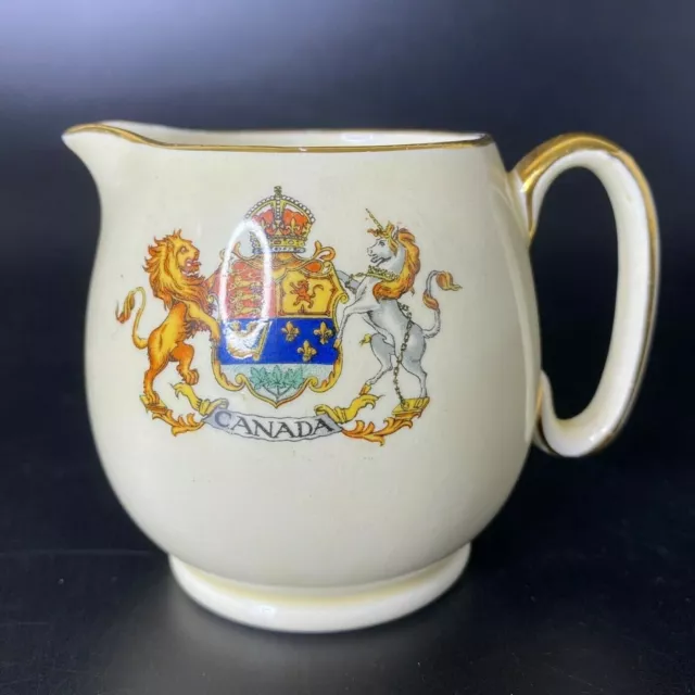 Vintage Royal Winton Grimwades Ceramic Creamer Canadian Crest Coat Arms Canada