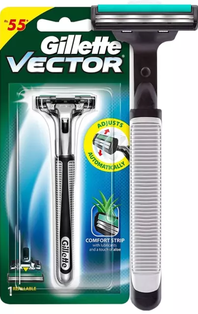 Gillette Vector - Atra Plus Razor Handle with 2 Blade Cartridge NIB - Free Ship