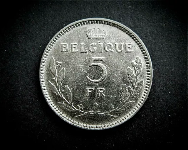 Belgium 5  Francs 1937  / Sniff's  Ancient Coins T-2