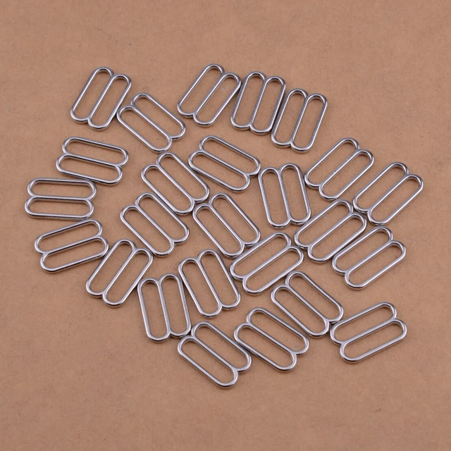 25pcs 15mm Metal Round Tri-Glide Slider Buckles Adjuster for Webbing Strap 1