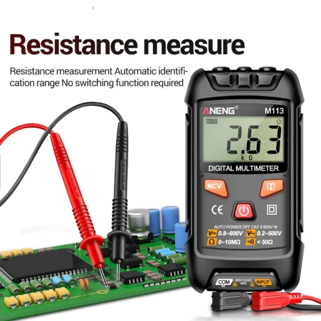 Multimeter Tester Voltage Current Electric Measurement Tools with Digital Screen 3
