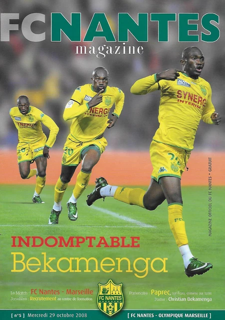 Magazine FC Nantes – Jaune De Cœur N°2, Saison 2003-2004, Poster Yepes & F. Da Rocha