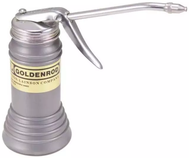 New Goldenrod 600S Pistol Pump Oiler Oil Can 6Oz Straight Spout Usa Made 6201081