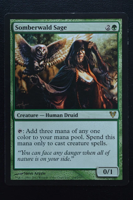 Somberwald Sage 1x FOIL AVR MTG Avacyn Restored Rare MINT green Somberwald Sage 1x FOIL AVR MTG Avacyn Restored Rare MINT green