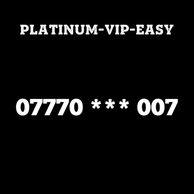 ⭐ Gold Easy Vip Memorable Mobile Phone Number Diamond Platinum Sim Card 0777 007