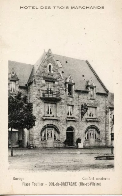 Carte Postale Publicitaire / Dol De Bretagne Hotel Des Trois Marchands