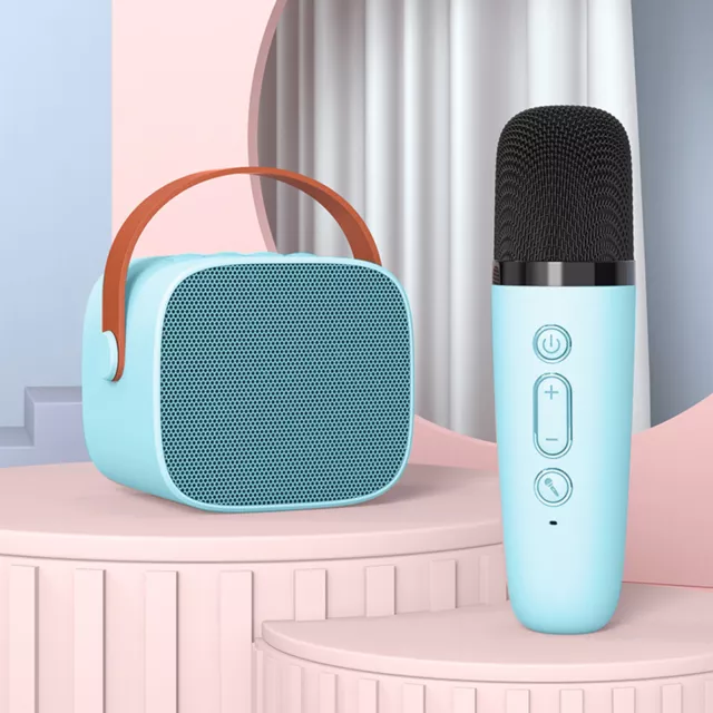 Home KTV Karaoke Speaker Bluetooth-Compatible HIFI for Girls Boys (Blue 1 to 1)