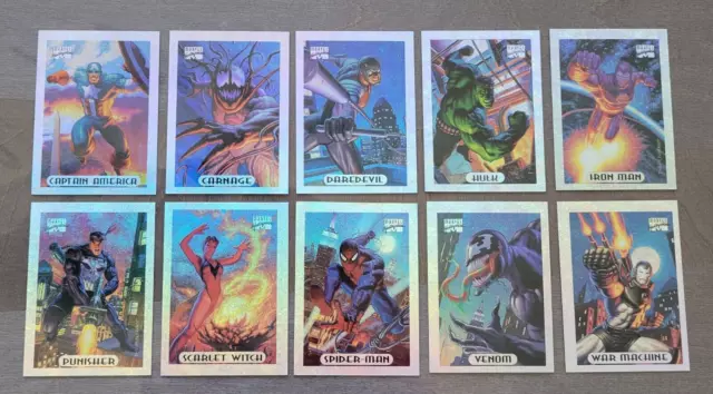 1994 Marvel Masterpieces ... Silver Holofoil Complete 10 Chase Card Set