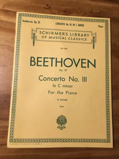 Schirmers Library Musical Classics, Beethoven Op 37 Concerto No Iii In C Minor