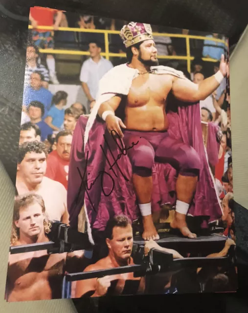 Kamala Signed 16x20 WWF Wrestling Promo Photos Wrestler Legend WWE Pose WCW