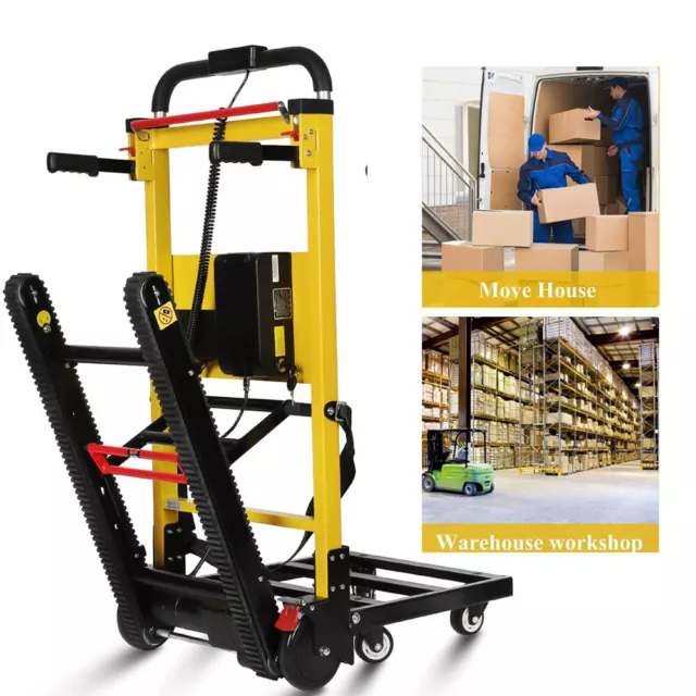 Electric Stair Climbing Hand Truck Folding Warehouse Dolly Cart Max 440lbs Load