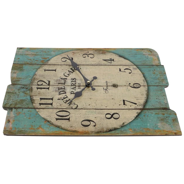 Horloge De Table Vintage Guérande - Bois Et Thermomètre - Déco Rustique