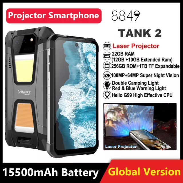 8849 TANK 2 Projector Mobile Phone IP68 NFC 108MP 22GB+256GB 64MP Night  Vision $830.38 - PicClick AU