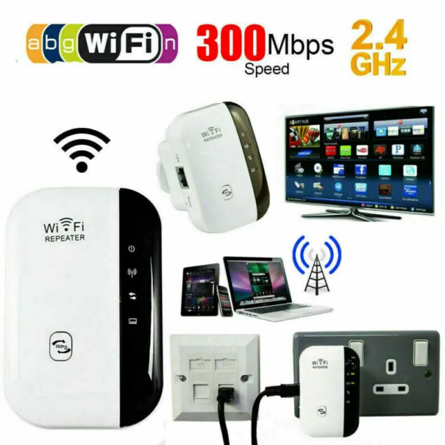 300Mbps WiFi Signal Range Extender Amplifier Booster Network Repeater Wireless