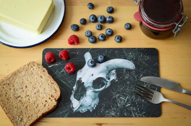 Frühstücksbrettchen Schaf Schädel Fotografie Brettchen aus Melamin