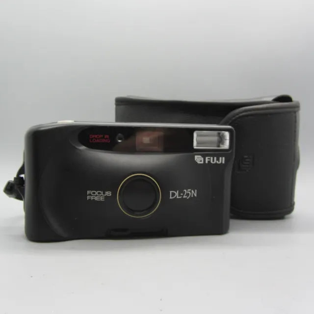 Fuji DL-25N 35mm Film Point and Shoot Camera Black Tested