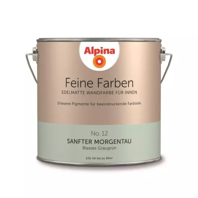 Alpina Feine Farben "Sanfter Morgentau" 2,5 L Wandfarbe edelmatt No. 12